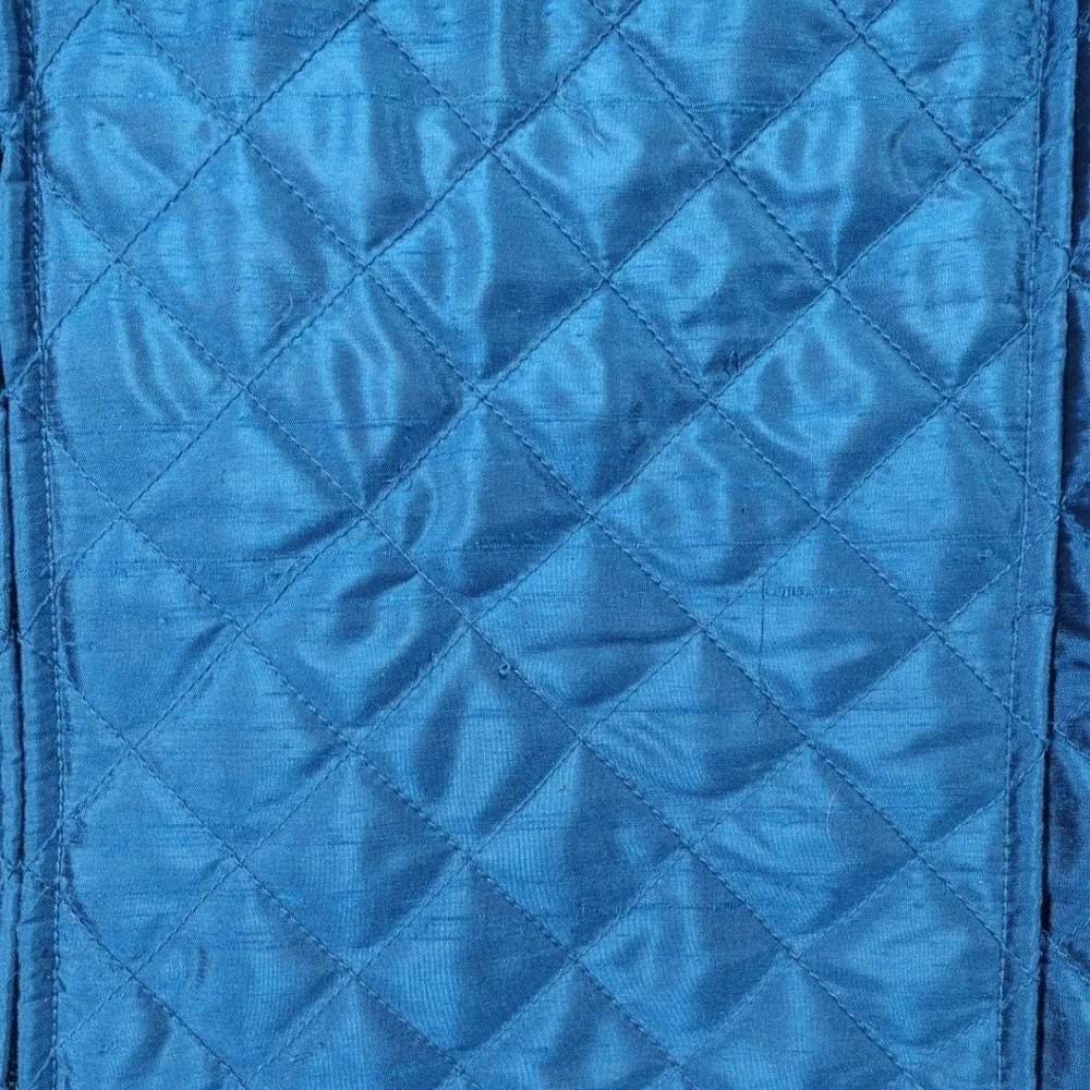 Josephine Chaus Quilted Vest Womens Medium Blue Excellent Sleeveless Full‎ Zip
